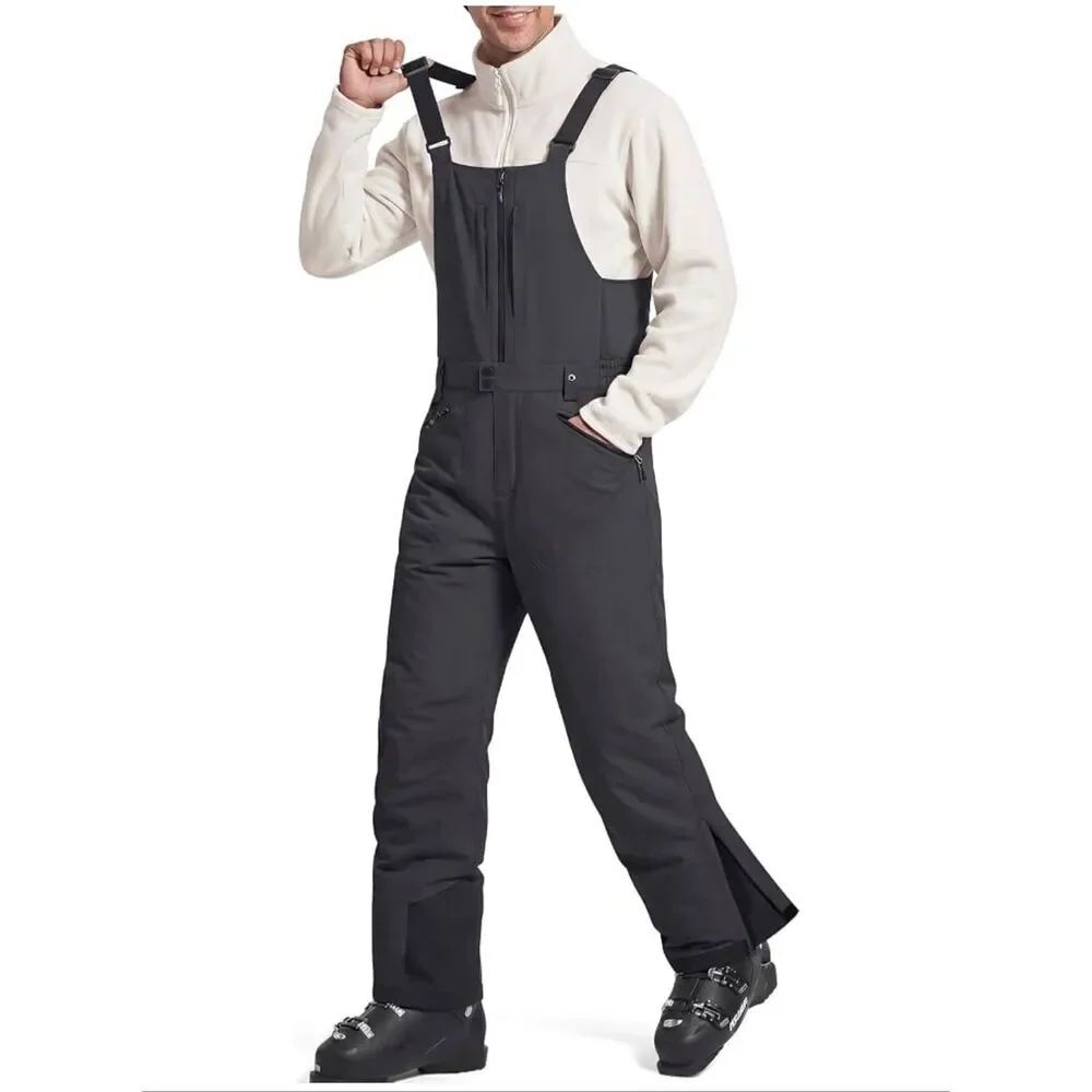 FREE SOLDIER Men's Insulated Waterproof Snow Bibs Ski Overalls Size S